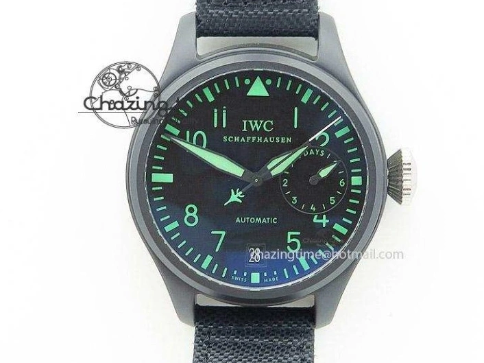 MIROTIME 0113 Comfortable Pilot Chrono IW388003 Real Ceramic ZF 1:1 Best Edition On Black Nylon Strap A 7322